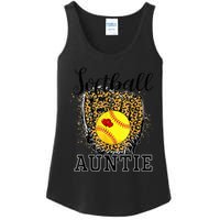 Softball Auntie Leopard Game Day Aunt Mother Ladies Essential Tank