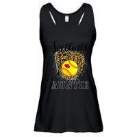 Softball Auntie Leopard Game Day Aunt Mother Ladies Essential Flowy Tank