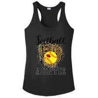 Softball Auntie Leopard Game Day Aunt Mother Ladies PosiCharge Competitor Racerback Tank