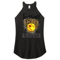 Softball Auntie Leopard Game Day Aunt Mother Women's Perfect Tri Rocker Tank