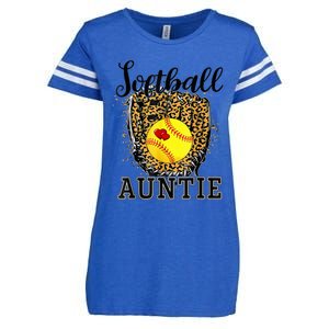 Softball Auntie Leopard Game Day Aunt Mother Enza Ladies Jersey Football T-Shirt