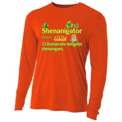 Shenanigator A Librarian Who Instigates Shenanigans Great Gift Cooling Performance Long Sleeve Crew