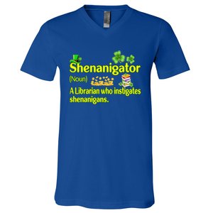 Shenanigator A Librarian Who Instigates Shenanigans Great Gift V-Neck T-Shirt