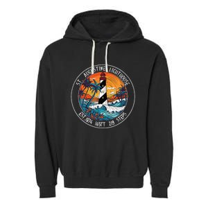 St. Augustine Lighthouse Florida Retro Sunset Palm Trees Garment-Dyed Fleece Hoodie