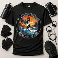 St. Augustine Lighthouse Florida Retro Sunset Palm Trees Cooling Performance Crew T-Shirt