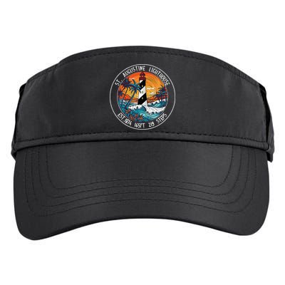 St. Augustine Lighthouse Florida Retro Sunset Palm Trees Adult Drive Performance Visor