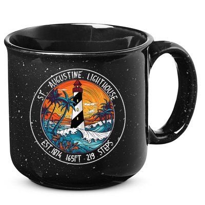 St. Augustine Lighthouse Florida Retro Sunset Palm Trees 15oz Campfire Ceramic Mug