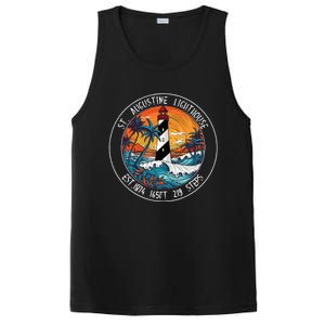 St. Augustine Lighthouse Florida Retro Sunset Palm Trees PosiCharge Competitor Tank