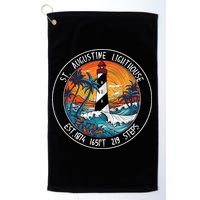 St. Augustine Lighthouse Florida Retro Sunset Palm Trees Golf Towel