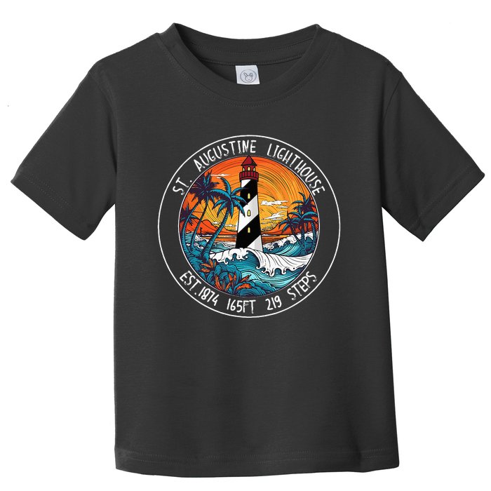 St. Augustine Lighthouse Florida Retro Sunset Palm Trees Toddler T-Shirt