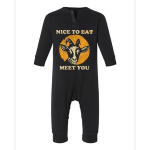 Support Animal Liberation Rights Vegan Distressed Goat Art Cool Gift Infant Fleece One Piece