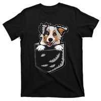 S Adorable Little Australian Shepherd Dog In The Pocket V Neck T-Shirt