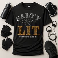 Salty And Lit Christian Bible Verse Religious Cooling Performance Crew T-Shirt