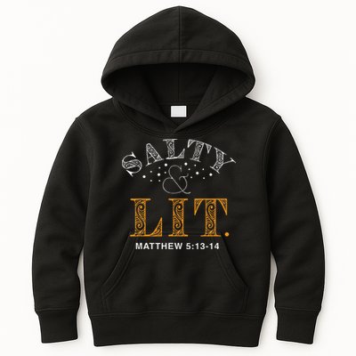 Salty And Lit Christian Bible Verse Religious Kids Hoodie