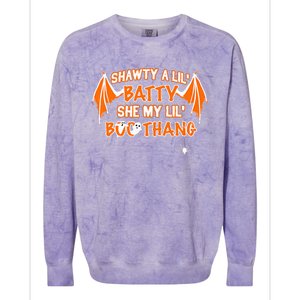 Shawty A Lil Batty She My Lil Boo Thang Funny Halloween Gift Colorblast Crewneck Sweatshirt