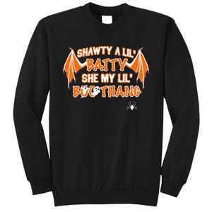 Shawty A Lil Batty She My Lil Boo Thang Funny Halloween Gift Tall Sweatshirt