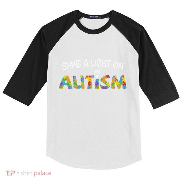 Shine A Light On Autism Kids Colorblock Raglan Jersey