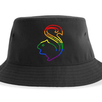 Squirrels Are Love LGBT Rainbow Pride Sustainable Bucket Hat