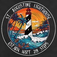 St. Augustine Lighthouse Florida Retro Sunset Palm Trees Cool Comfort Performance Bucket Hat