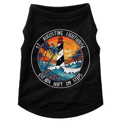 St. Augustine Lighthouse Florida Retro Sunset Palm Trees Doggie Tank