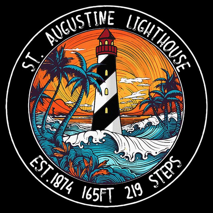 St. Augustine Lighthouse Florida Retro Sunset Palm Trees Sweatshirt