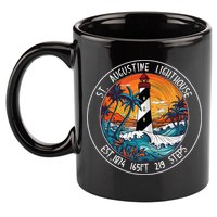 St. Augustine Lighthouse Florida Retro Sunset Palm Trees 11oz C Handle Ceramic Mug