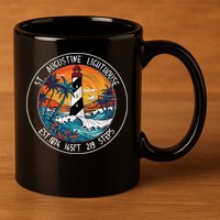 St. Augustine Lighthouse Florida Retro Sunset Palm Trees 11oz C Handle Ceramic Mug