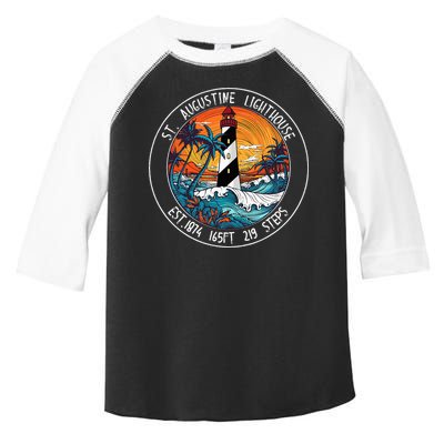 St. Augustine Lighthouse Florida Retro Sunset Palm Trees Toddler Fine Jersey T-Shirt