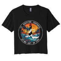 St. Augustine Lighthouse Florida Retro Sunset Palm Trees Women's Crop Top Tee