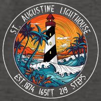 St. Augustine Lighthouse Florida Retro Sunset Palm Trees Vector Backpack