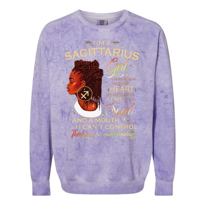 Sagittarius Afro Locs Zodiac Signs Birthday Gift Colorblast Crewneck Sweatshirt