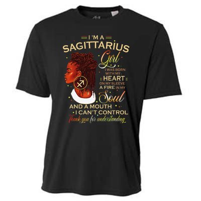 Sagittarius Afro Locs Zodiac Signs Birthday Gift Cooling Performance Crew T-Shirt