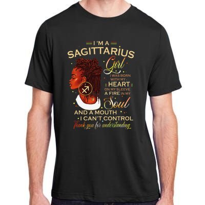 Sagittarius Afro Locs Zodiac Signs Birthday Gift Adult ChromaSoft Performance T-Shirt