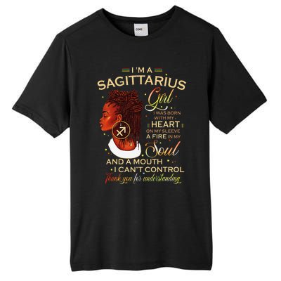 Sagittarius Afro Locs Zodiac Signs Birthday Gift Tall Fusion ChromaSoft Performance T-Shirt