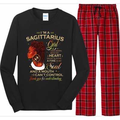 Sagittarius Afro Locs Zodiac Signs Birthday Gift Long Sleeve Pajama Set