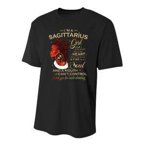 Sagittarius Afro Locs Zodiac Signs Birthday Gift Youth Performance Sprint T-Shirt