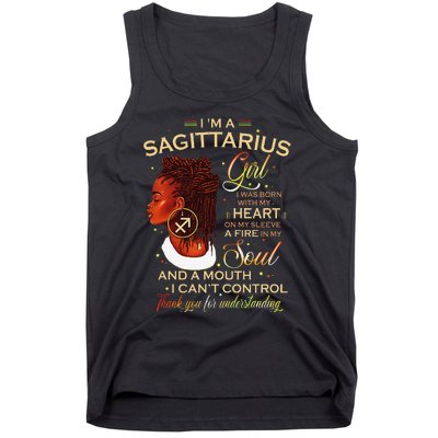 Sagittarius Afro Locs Zodiac Signs Birthday Gift Tank Top