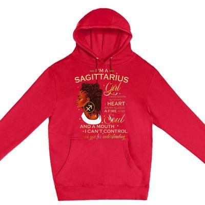 Sagittarius Afro Locs Zodiac Signs Birthday Gift Premium Pullover Hoodie