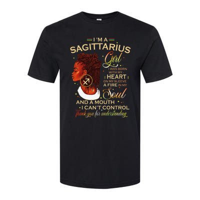 Sagittarius Afro Locs Zodiac Signs Birthday Gift Softstyle CVC T-Shirt