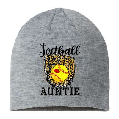 Softball Auntie Leopard Game Day Aunt Mor Softball Lover Sustainable Beanie