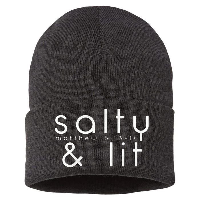 Salty And Lit Matthew 51314 Funny Christian Sustainable Knit Beanie