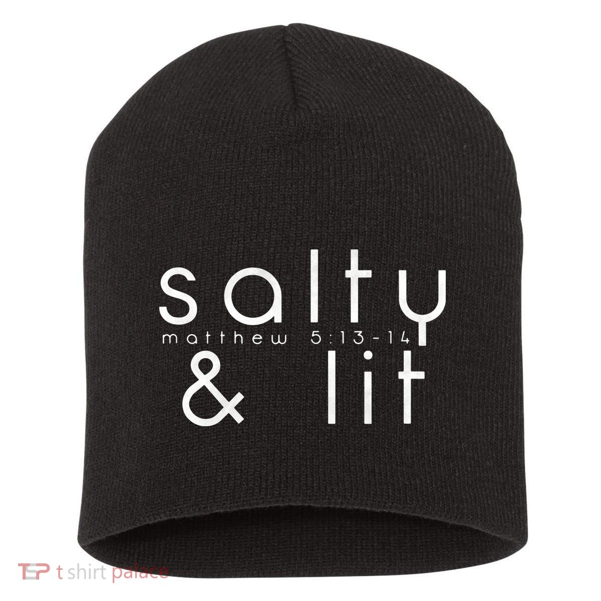 Salty And Lit Matthew 51314 Funny Christian Short Acrylic Beanie