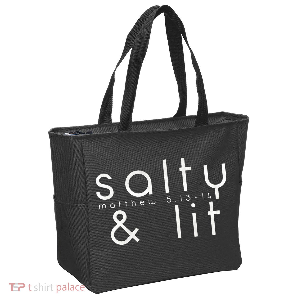 Salty And Lit Matthew 51314 Funny Christian Zip Tote Bag