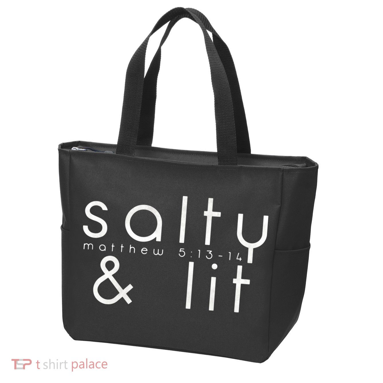Salty And Lit Matthew 51314 Funny Christian Zip Tote Bag