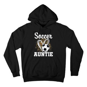 Soccer Auntie Leopard Heart Hoodie