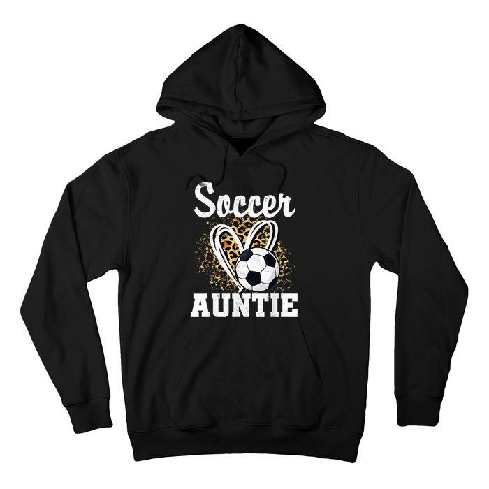 Soccer Auntie Leopard Heart Hoodie