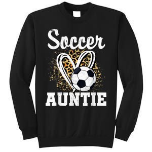 Soccer Auntie Leopard Heart Sweatshirt