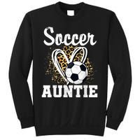 Soccer Auntie Leopard Heart Sweatshirt