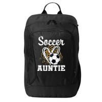 Soccer Auntie Leopard Heart City Backpack