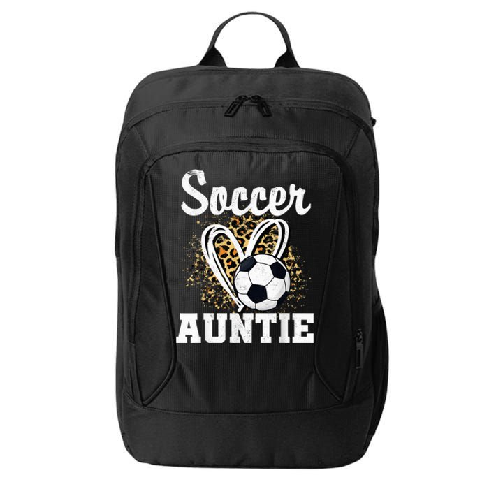 Soccer Auntie Leopard Heart City Backpack